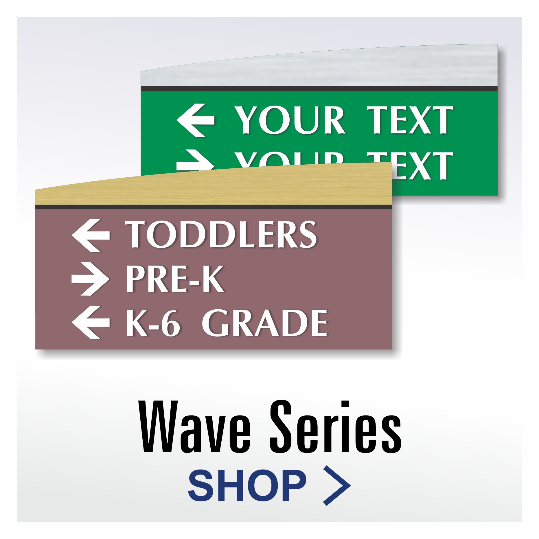 Wave Sign Series tactile wayfinding signage